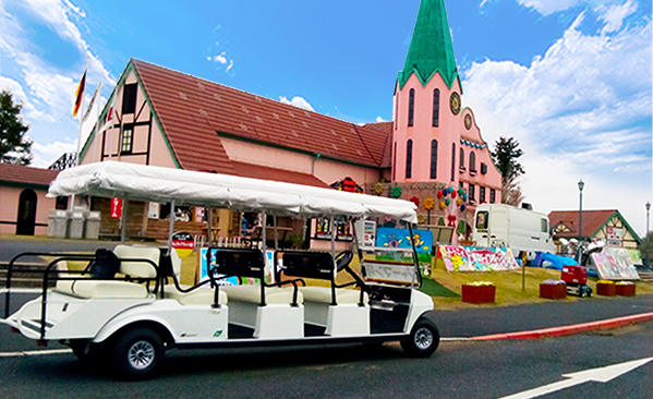 ドイツ村でのゴルフカート、送迎の使用例